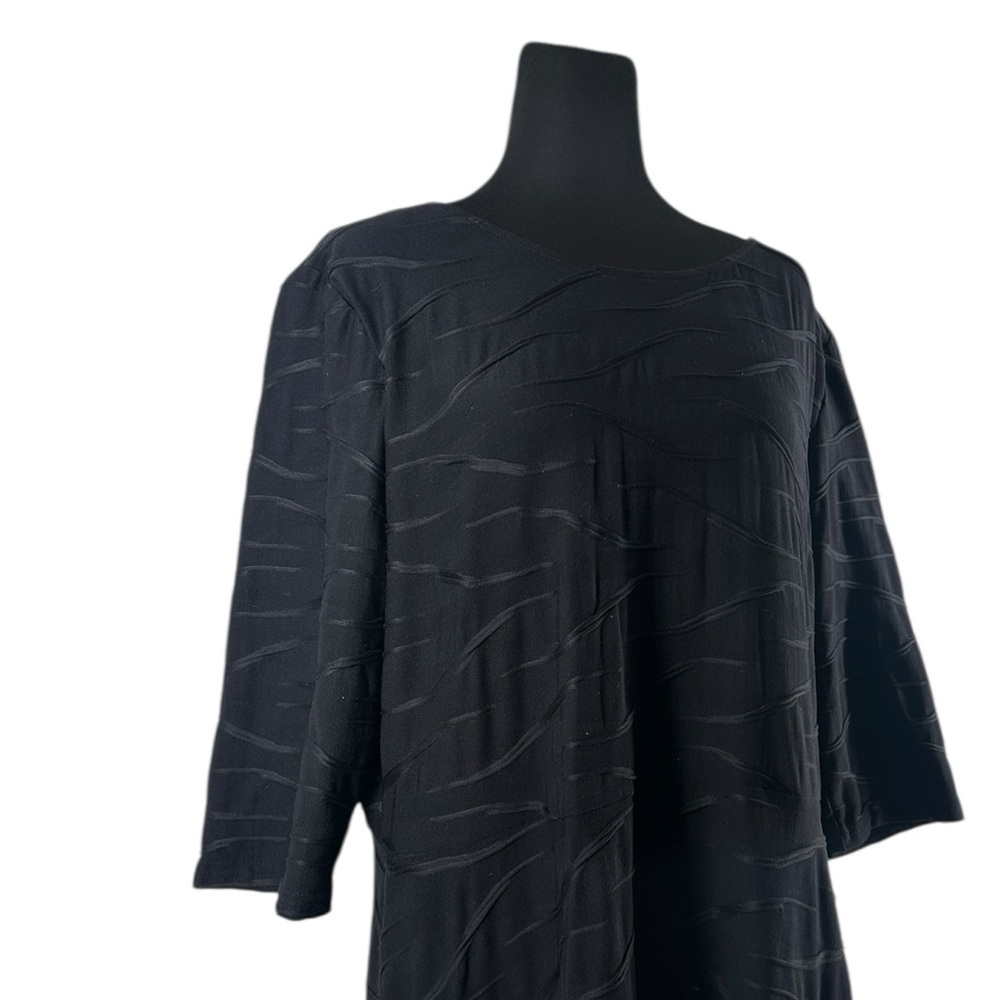 Joseph Ribkoff dress knee length Aline abstract dark blue wedding career sz 18 - Picture 3 of 12